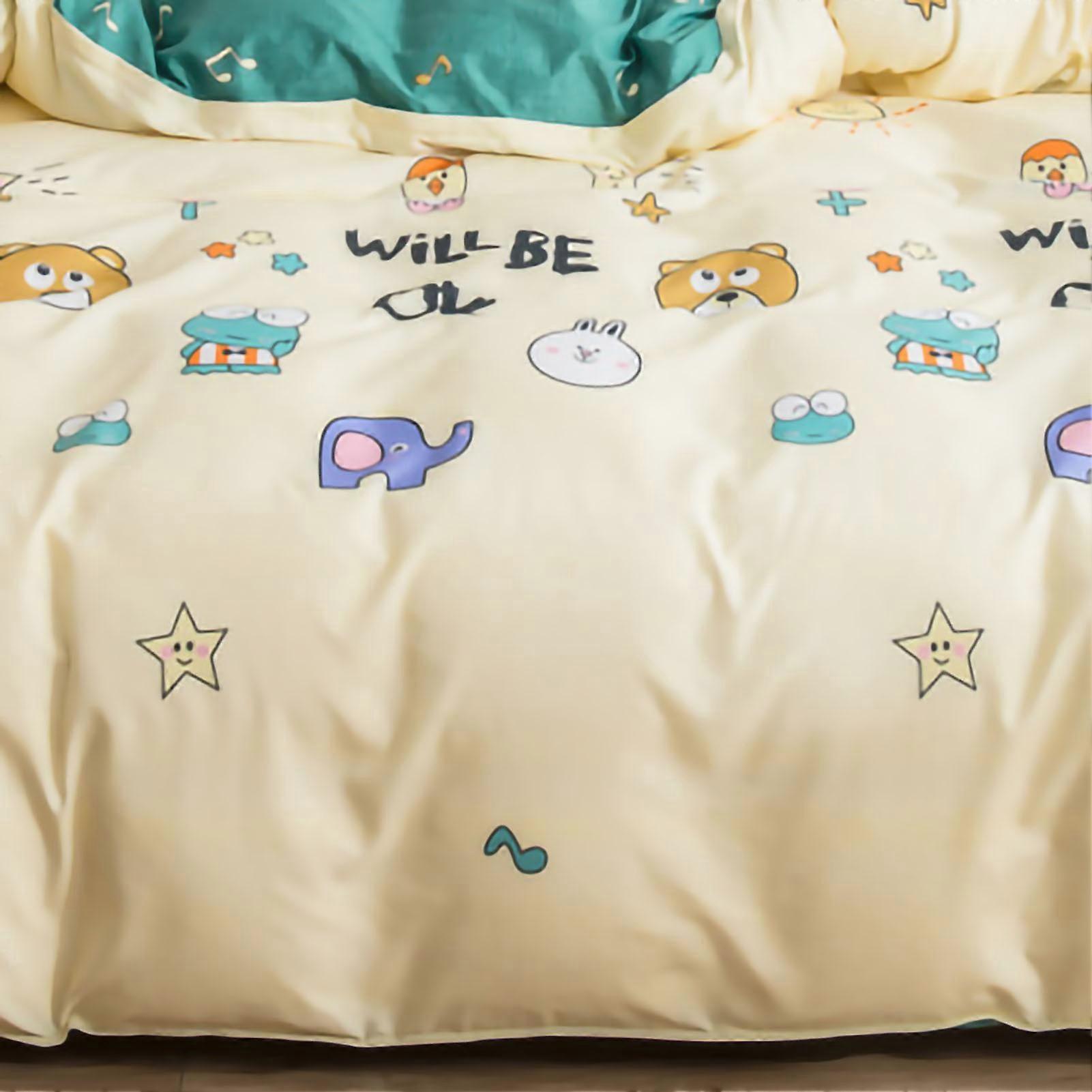 Hotel Bedding Essentials, Cute Dinosaur Pattern Duvet Cover Set with Convenient Design, Polyester Fabric for Durability