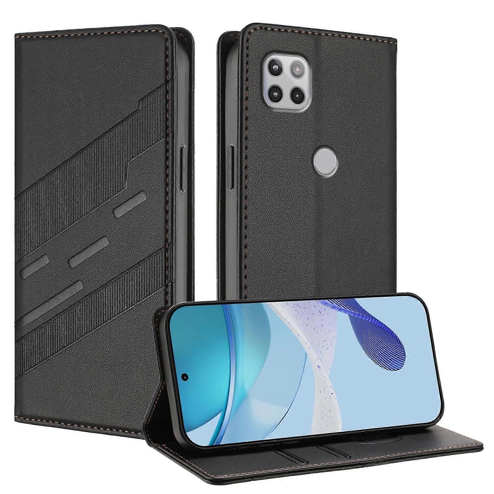 Embossed Wallet PU Case For Motorola One 5G Ace