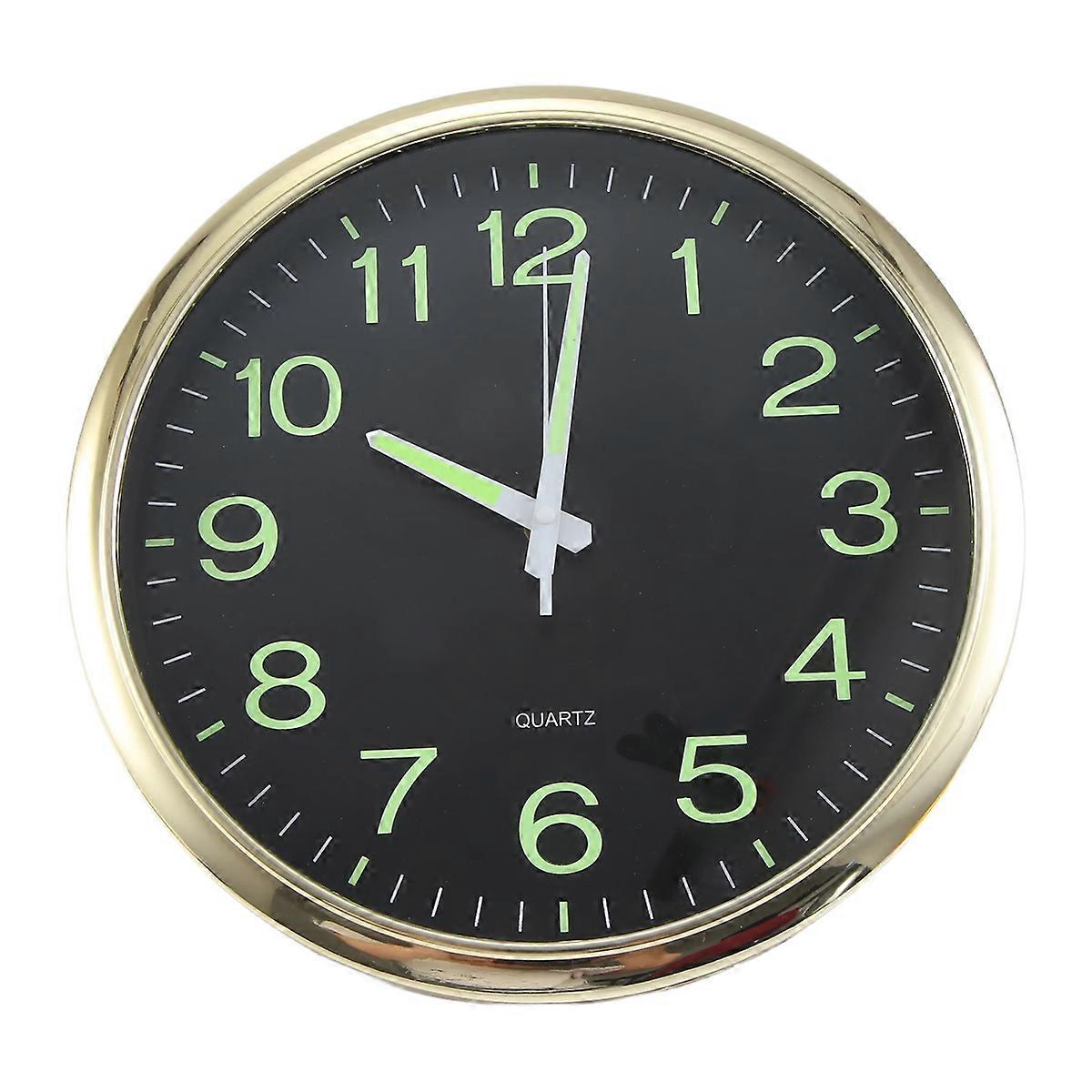 12 Inch Round Large Luminous Wall Clock Glow in the Dark -Golden