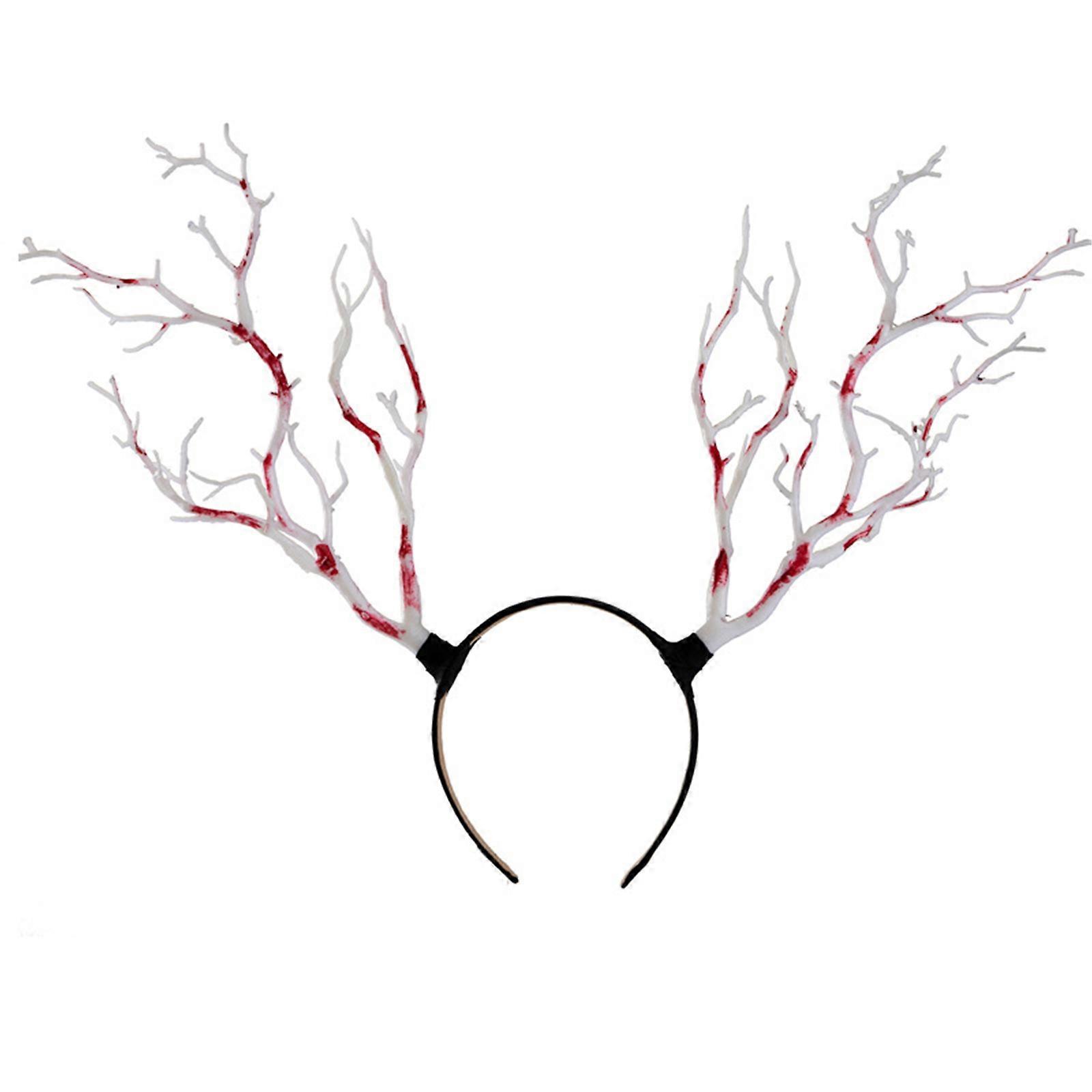 COSPLAY Witch Branch Devil Bloody Headbands for Carnivals Party Handmade Gothic Party Costume Devil  White