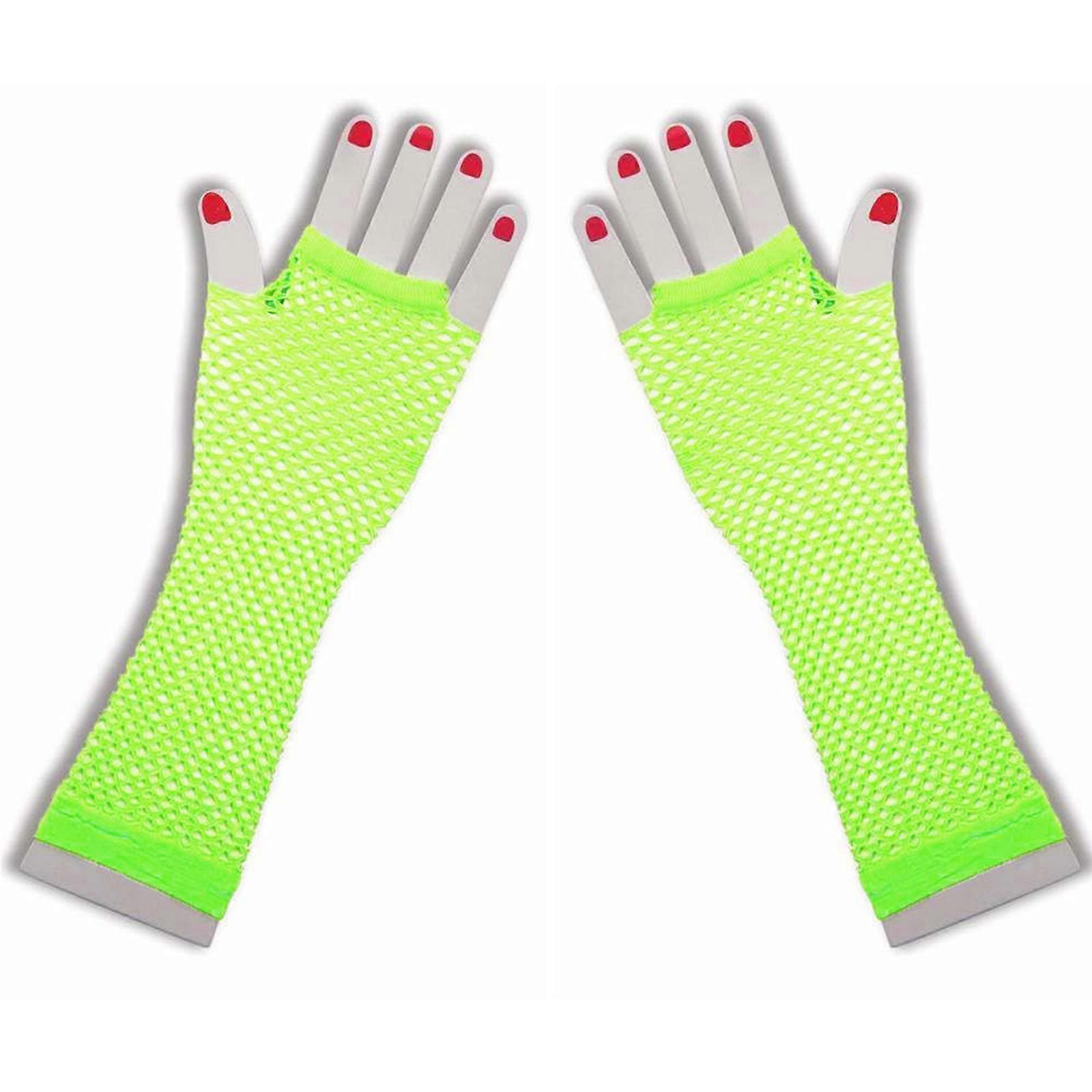 1Pair 80s 90s Short Fishnet Hand Gloves Short Gloves Punk Neon Fingerless Gloves  Fancy Dress Accessory for Costume Party Fluorescent Green | Fruugo NO