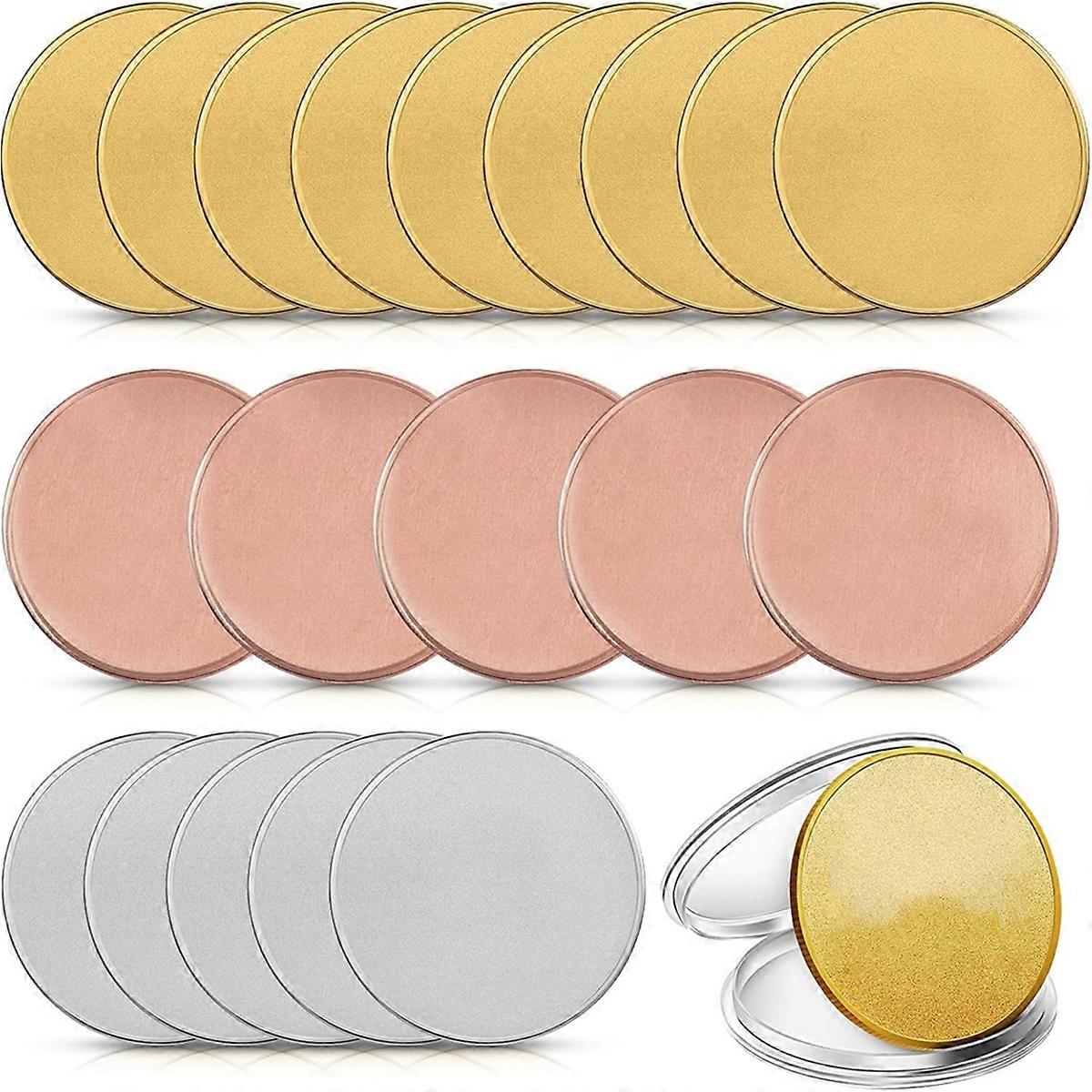 20 Pieces Blank Coin Threaded Edged 40 mm with Acrylic Protection Box Laser Engravable Pattern for D