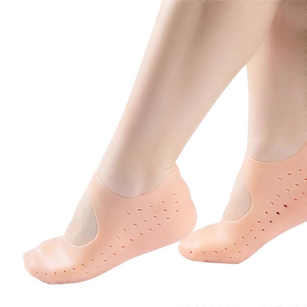 Invisible Super Elastic Heightening Insole Bottom Breathable Silicone Men/women Bionic Heel Cover Half Pad Insole  color small