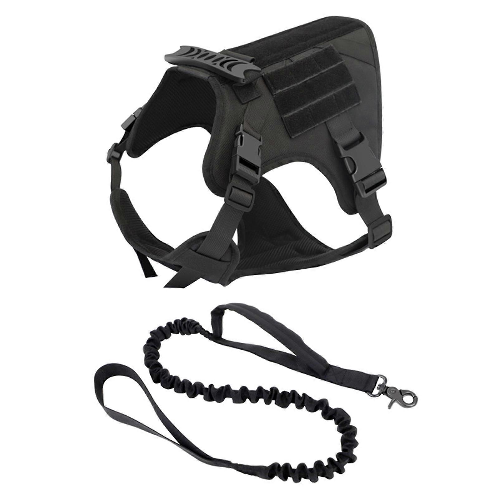 Tactically Dog Vests Leash Set Reliable Material Large Dogs Walking Vests and Leash Chest Rope Dogs Harness with Handle XL