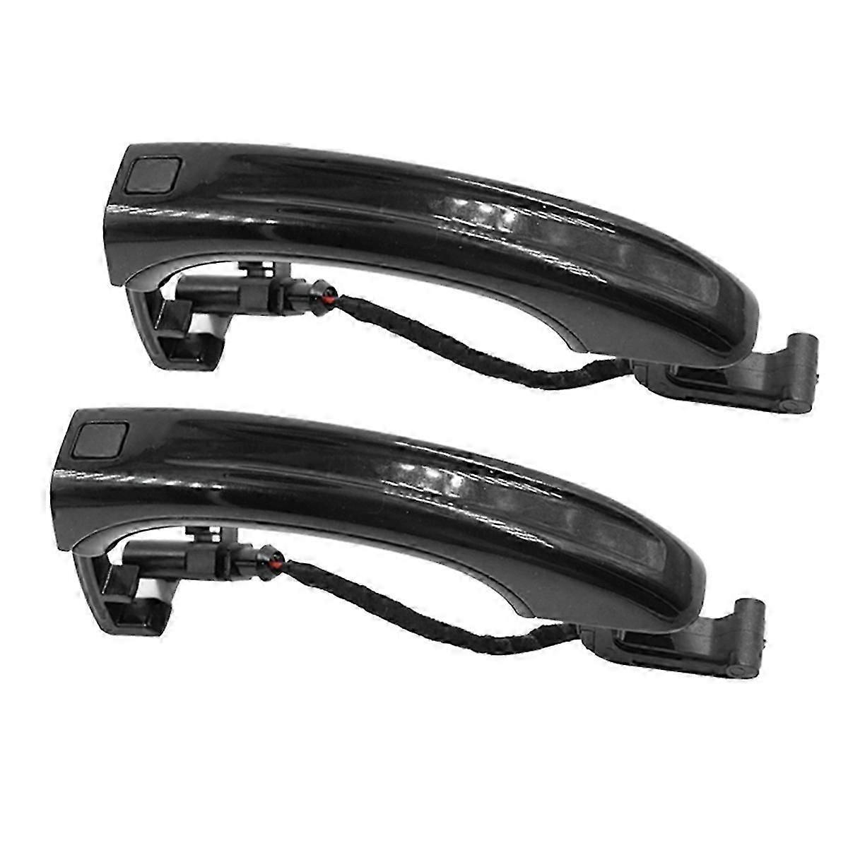 2pcs Car Black Exterior Door Handle W/Key Button for 2007-2015 4L0837205A 4L0837207A 4L0 837 205BP2025041100847