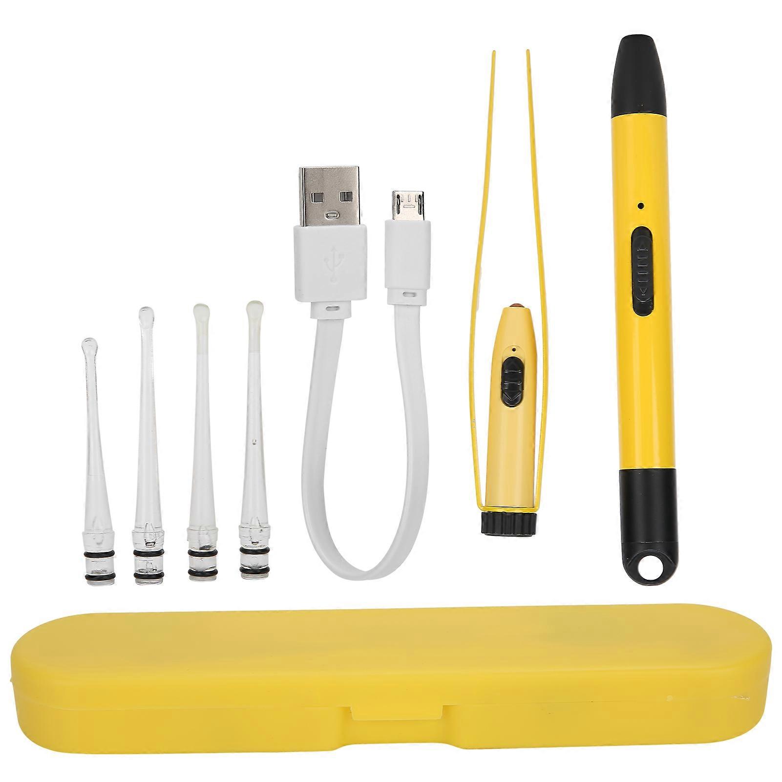 Rechargeable LED Light Earpick, Portable Earwax Removal Tweezers, Cleaning Tool Set