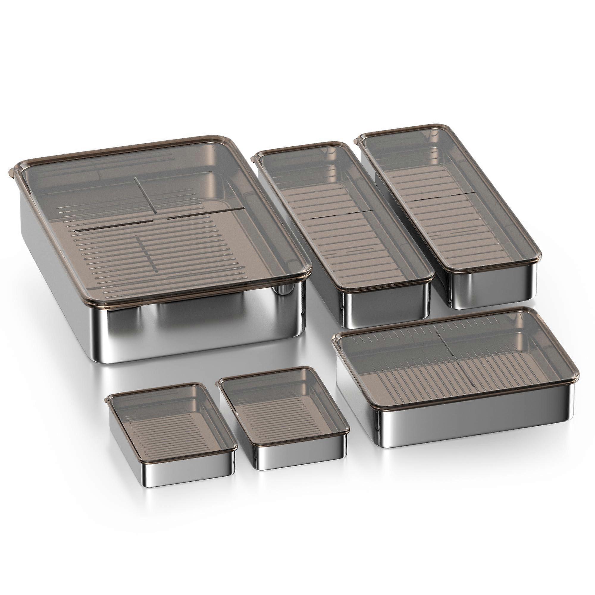 6 Pcs Stainless Steel 304 Meal Prep Containers with Airtight Lids for Freezer and Storage, 20 oz, Durable and Leakproof