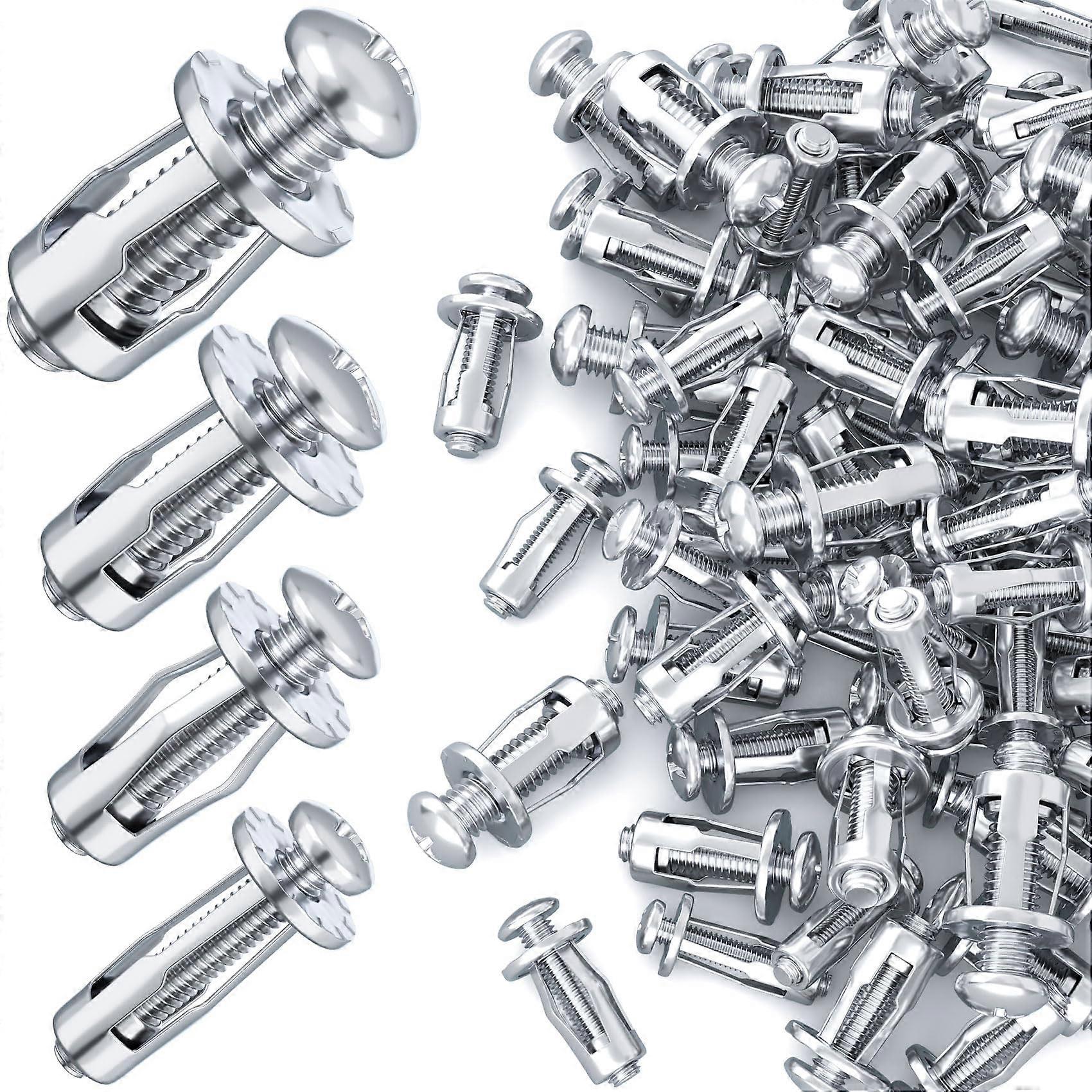 40pcs M4 M5 M6 M8 Petal Nuts, Expansion Jack Screw Nut, Insert Nuts Carbon Steel - Silver