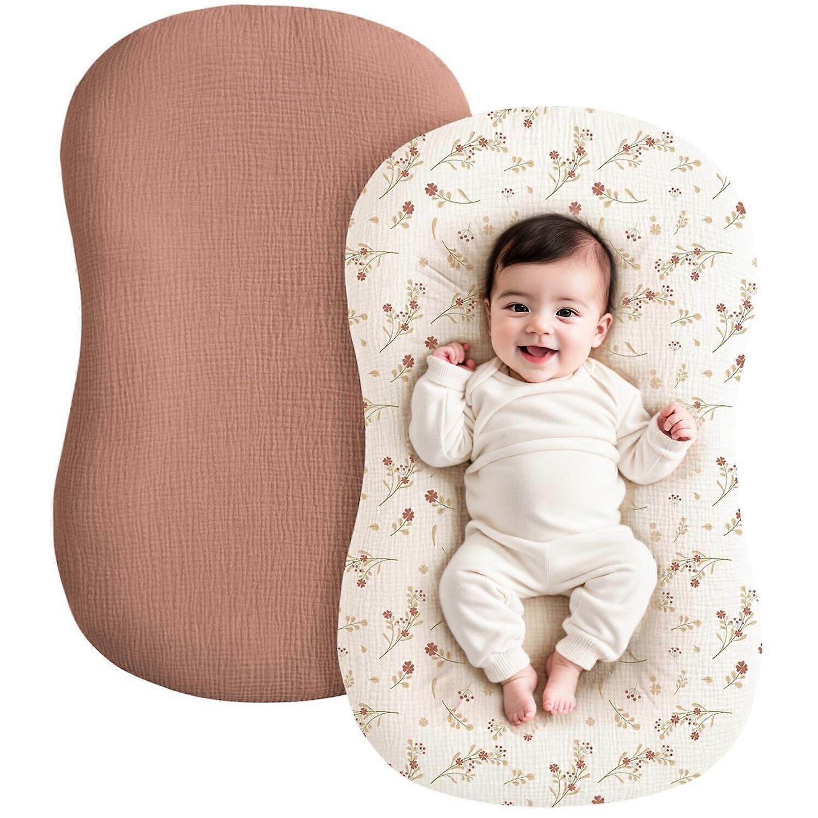 2Pcs/set Baby Fitted Sheet Newborns Diaper Changing Pad Sleeve Comfortable Bassinet Sheet Mattress Case Protector G