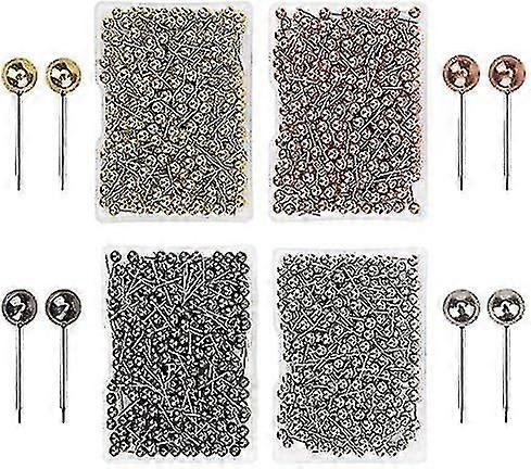1000 Stück Push-Pins Head Map Push Pins Map Push Pin Head Pin Tacks Push Pins für Korkplatte, Stoffmarkierung, 1/8" runder Metallkopf-hao