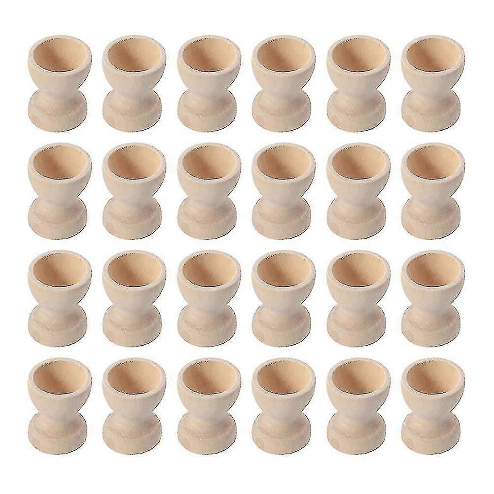 24pcs Wooden Egg Holders Egg Cups Egg Storage Holders Easter Egg Cups For Home