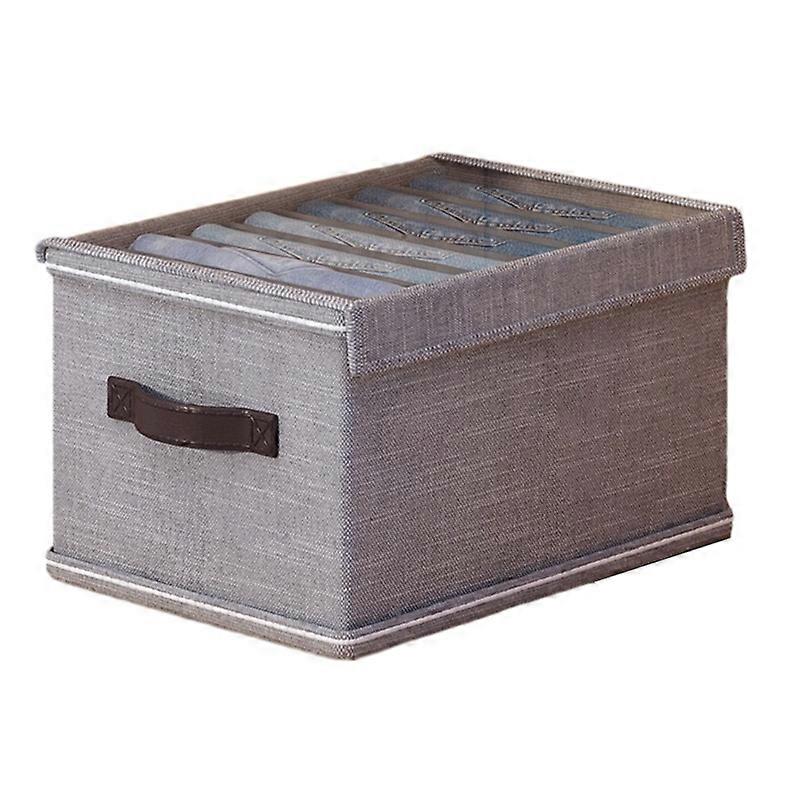 7 Grids Wardrobe Storage Box Foldable Clothes Organizer with Lid Clear Window