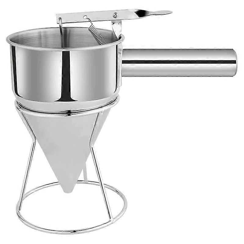 Stainless Steel Pancake Batter Dispenser, Funnel Dispenser with Stand Baking Tool for Cake Pancakes Cupcakes Baked Good