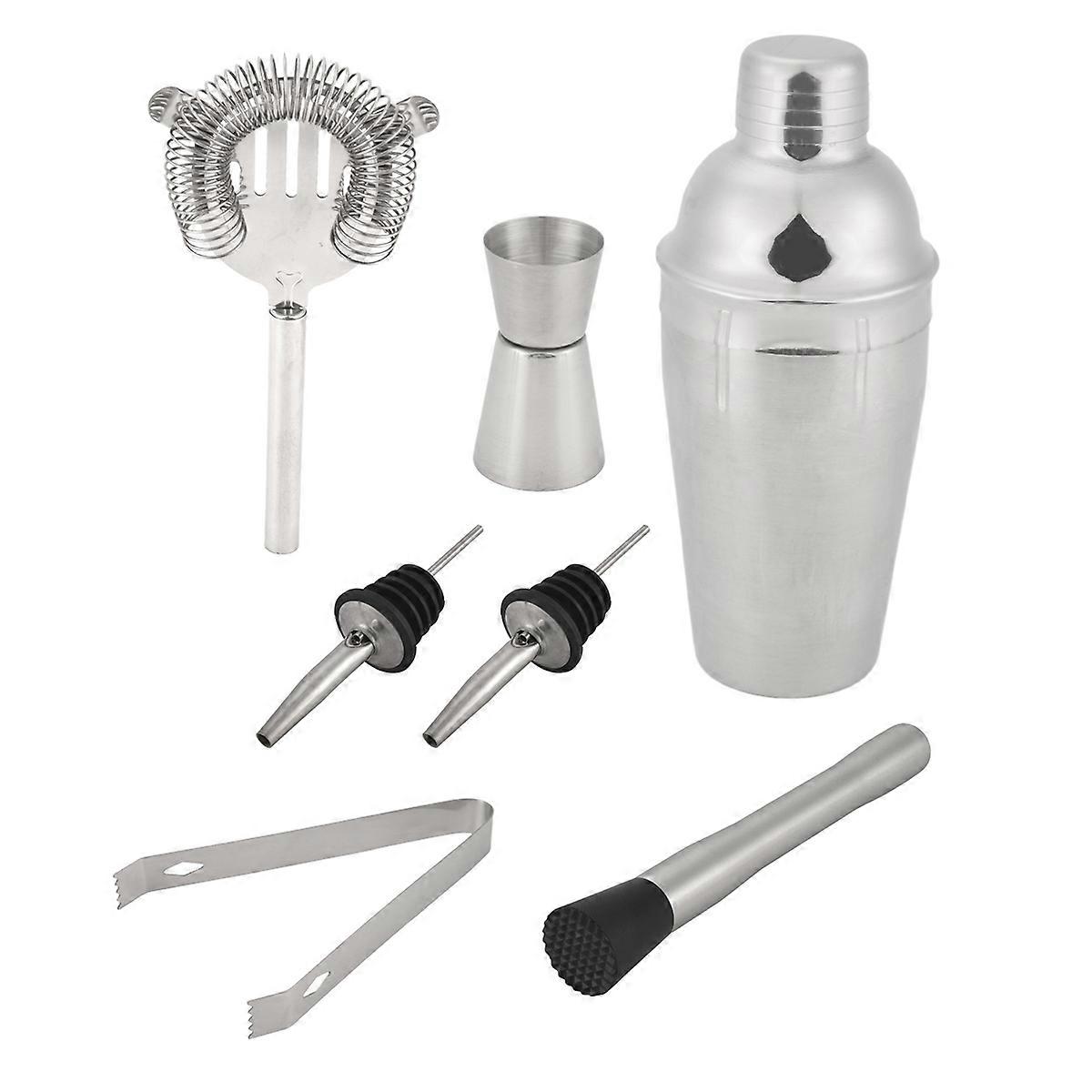 Stainless Steel Cocktail Shaker Bar Set Tools Strainer