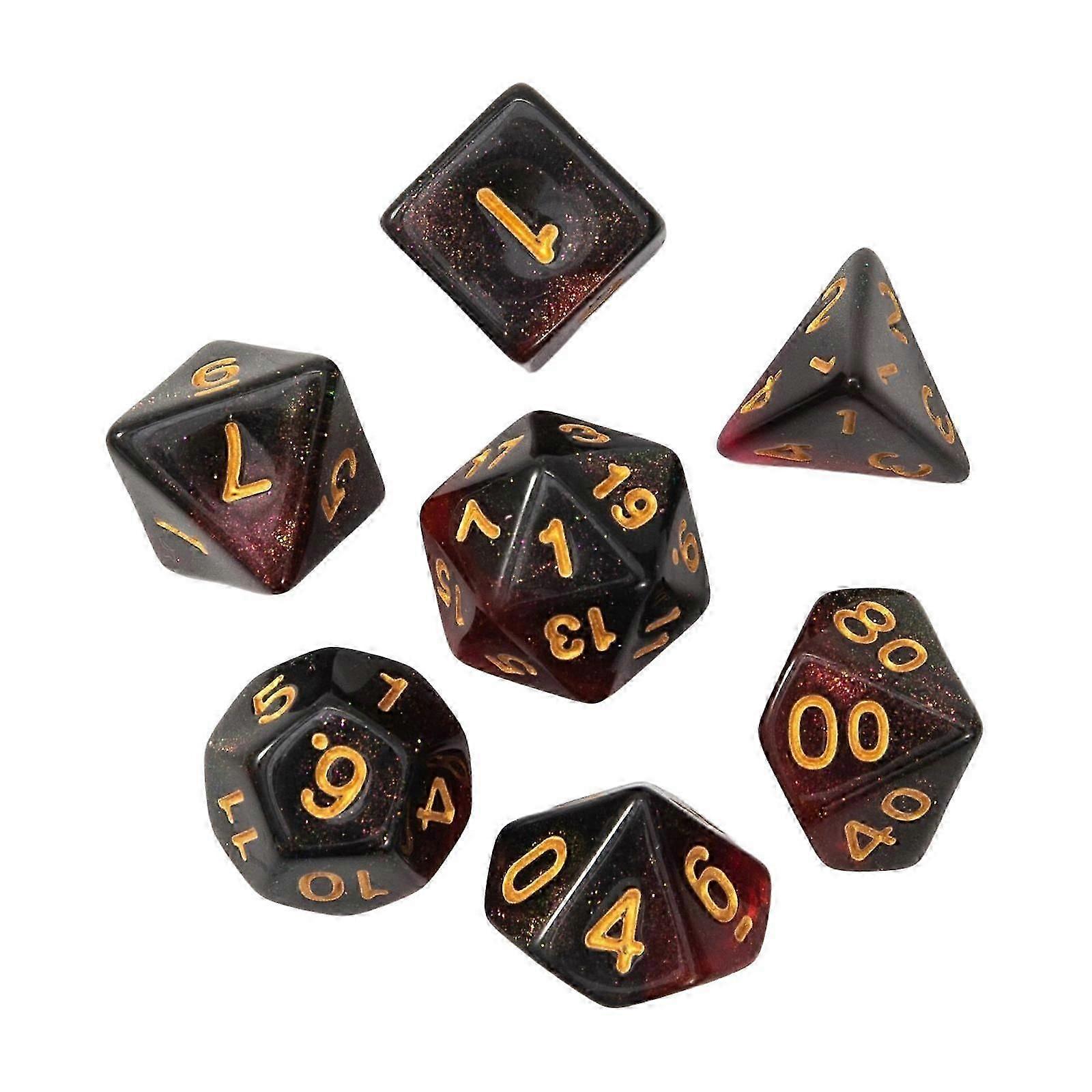 7x Polyhedral Dices Set, Acrylic D4 D8 D10 D12 D20 Dices , Multi Sided Dices, for Role Playing, RPG Card Games, Table Games Entertainment Toys