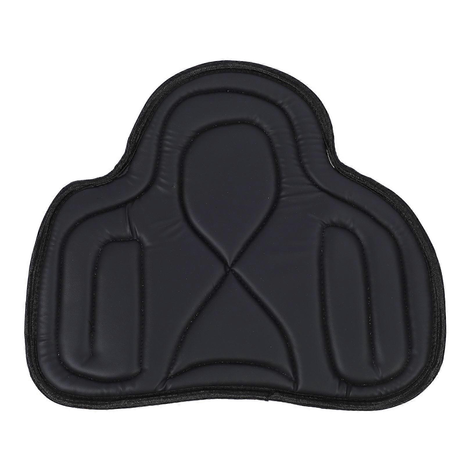 Saddle Pad PU Leather Close Fit Shock Absorbing Thickened Breathable Western Saddle Pad for Equestrian Riding Black