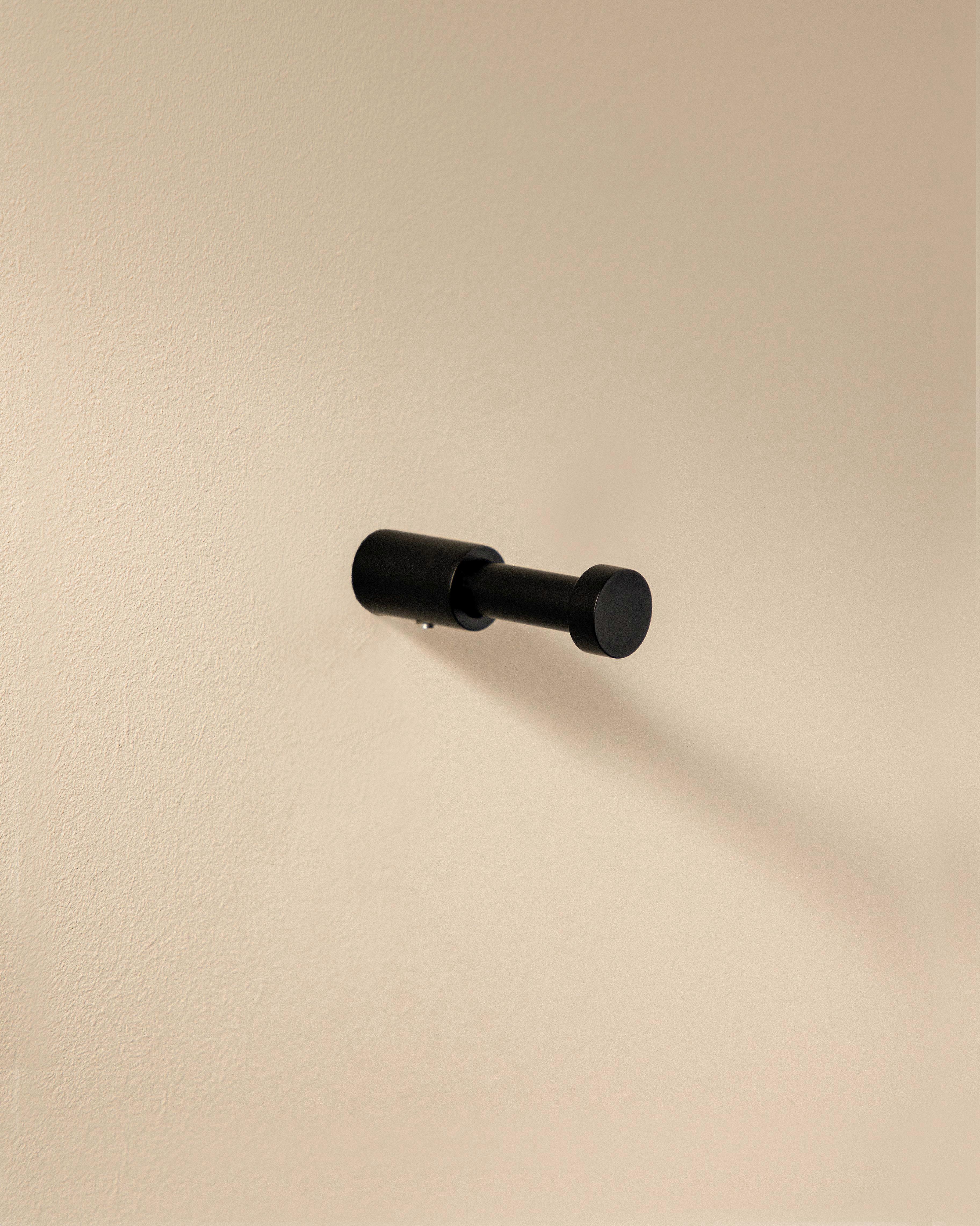 COSMIC Hook Black Matte Installation with Screws Measures 20 x 6.5 x 5.1 cm