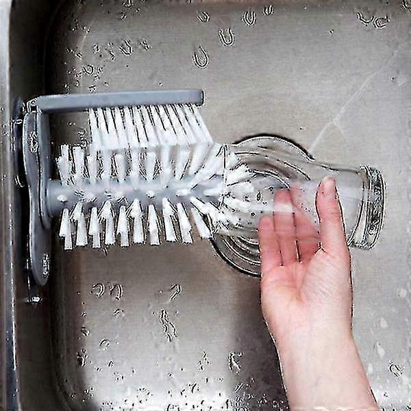 Long Handle Suction Cup Cleaning Brush for Kitchen Cups, Essential Kitchen Tools and Gadgets for Effective Cleaning