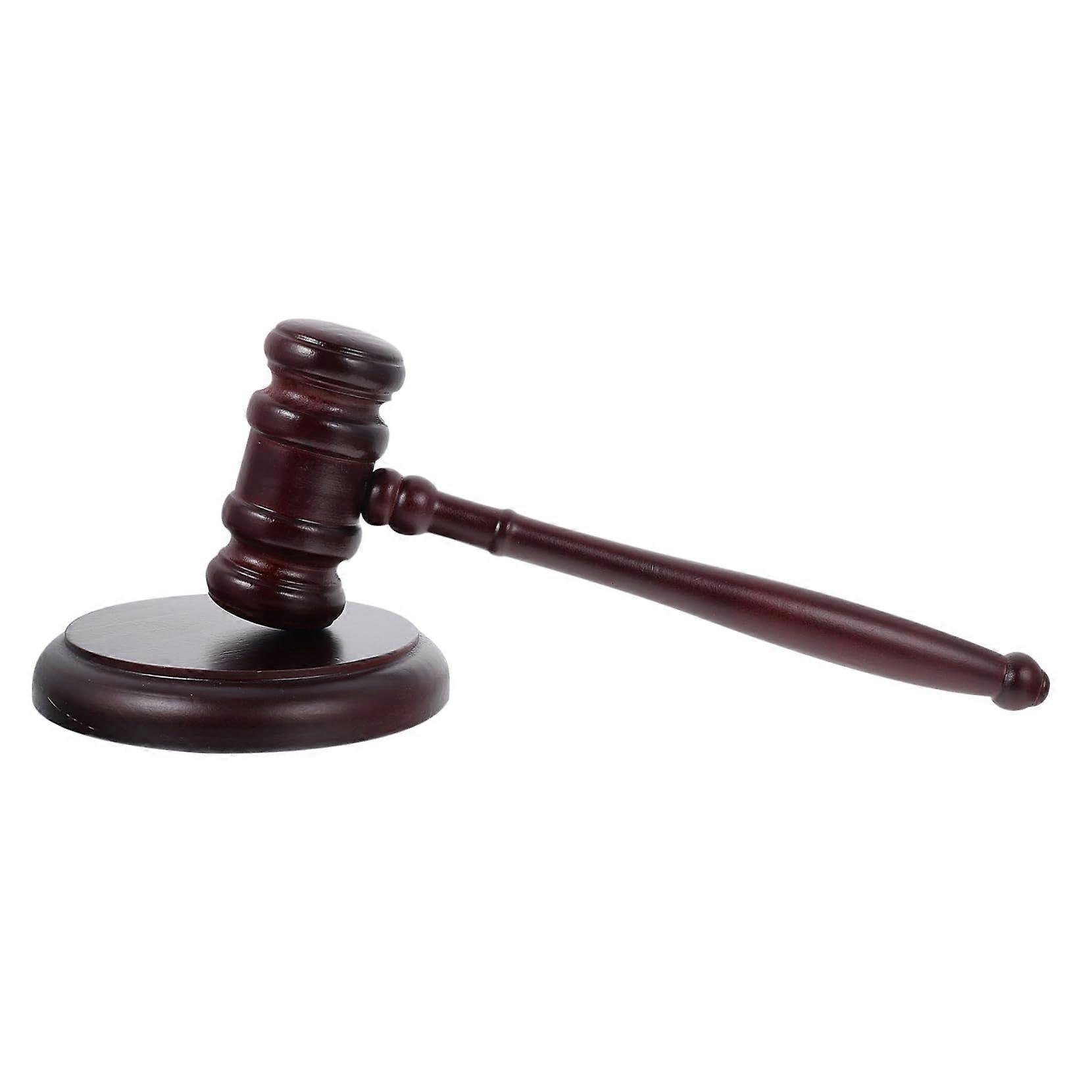 1 Set Wooden Auction Hammer Set Judge Gavel Toy for and Role Play Material for Birthday