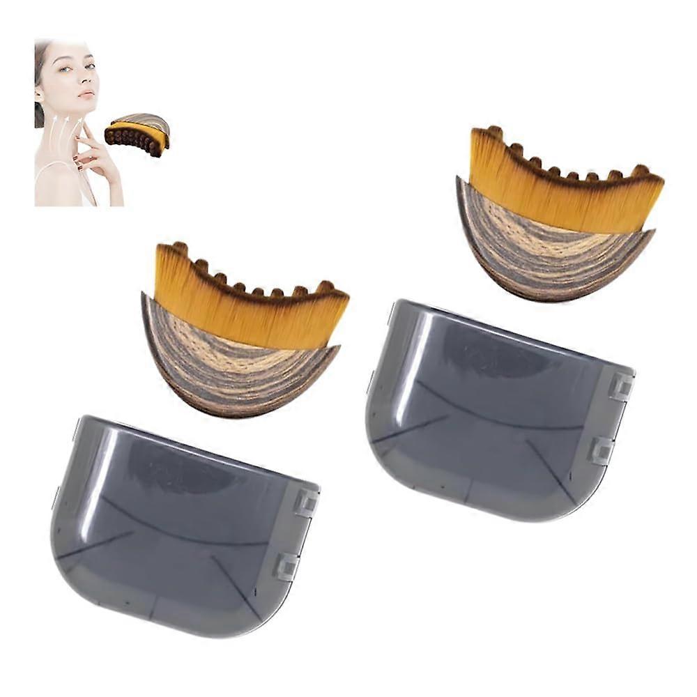 Lymphatic Contour Face Brush Set for Chin and Jawline Sculpting, Ergonomic Dry Brushing, Lymphatic Drainage Massager, 2 Sets