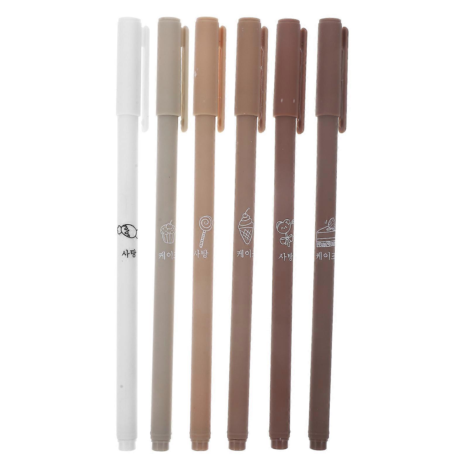 6pcs Smooth Writing Black Gel Pens, Fine Point for School, Exams and Daily Use, Comfortable Grip, Ideal for Students and Office Use