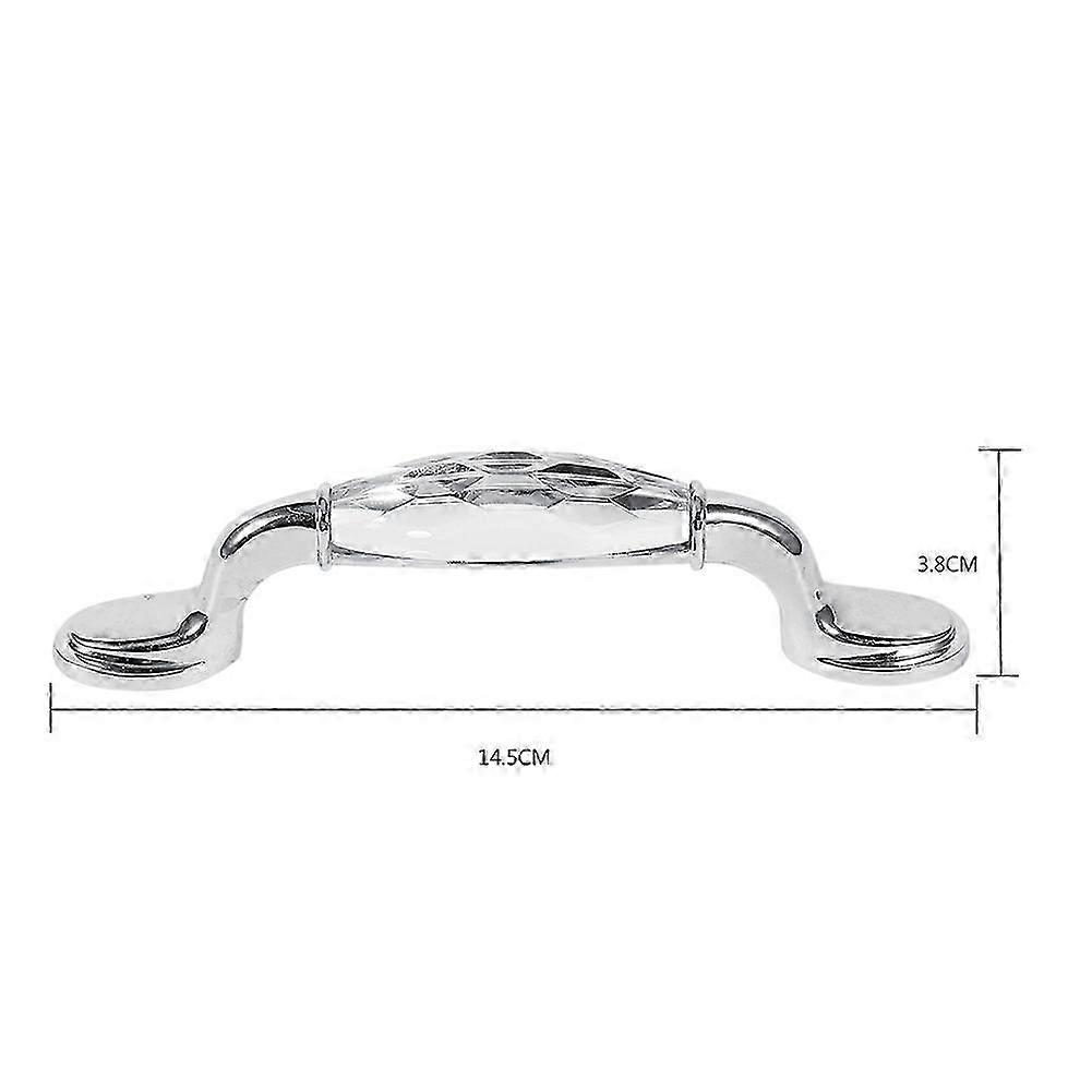 Glass Door Handles Kitchen Cupboard Knobs Drawer Pulls Hole Spacing Crystal Clear 96mm