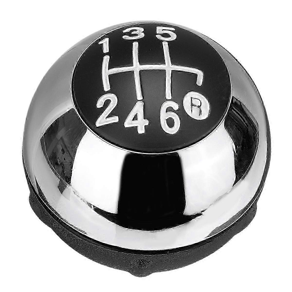 6 Speed Gear Stick Shift Knob for 500 2012-2018 Bright Silver