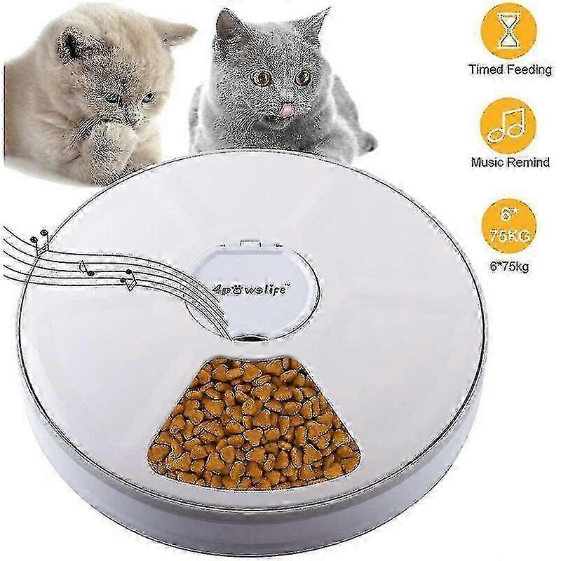 Automatic Pet Feeder, Automatic Food Dispenser with 6 Meals, Digital Timer -a