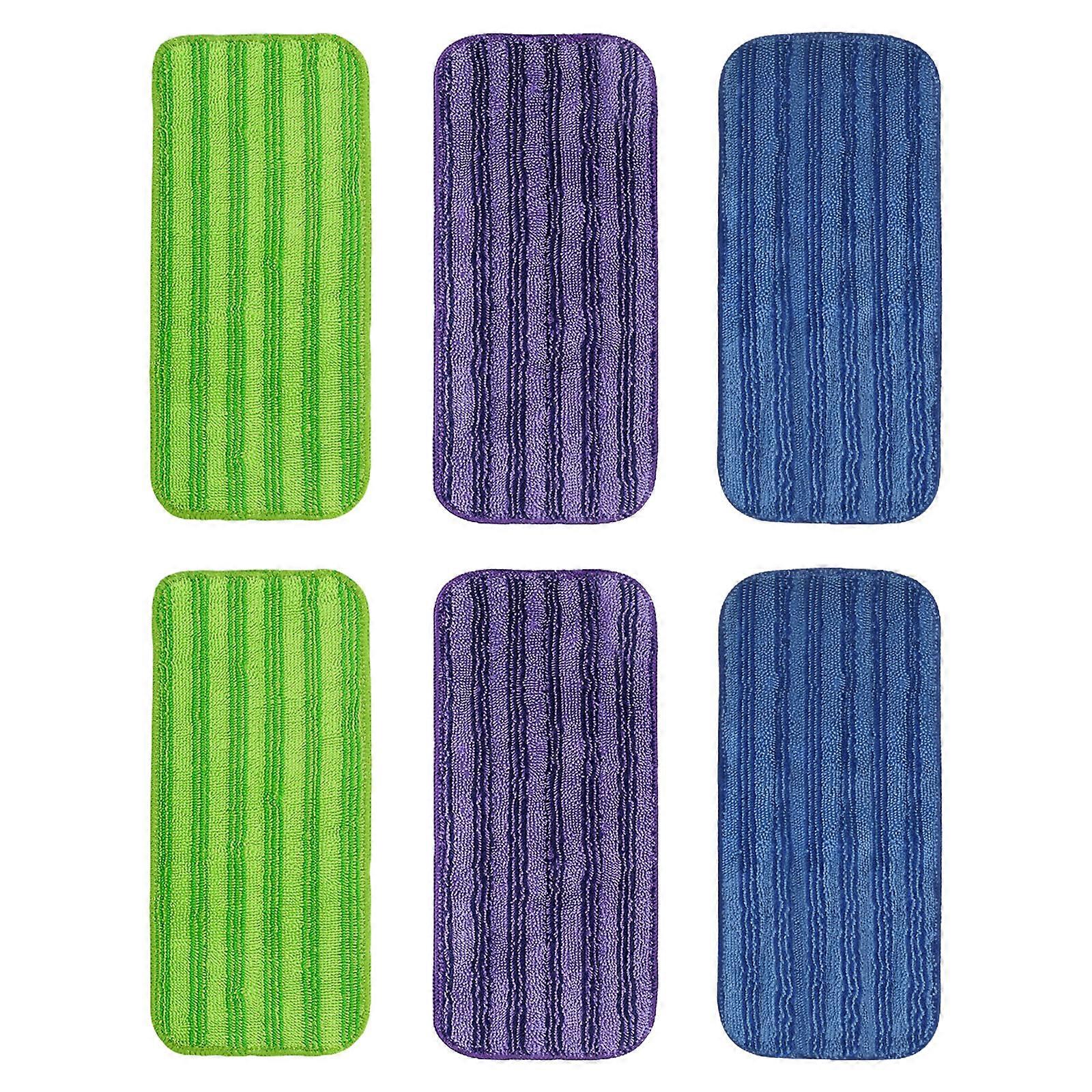 6Pcs Reusable Mop Pads for SwifferWet Jet Microfiber Replacement Pads Hardwood Floor Cleaning Dry Wet Mopping Cloths
