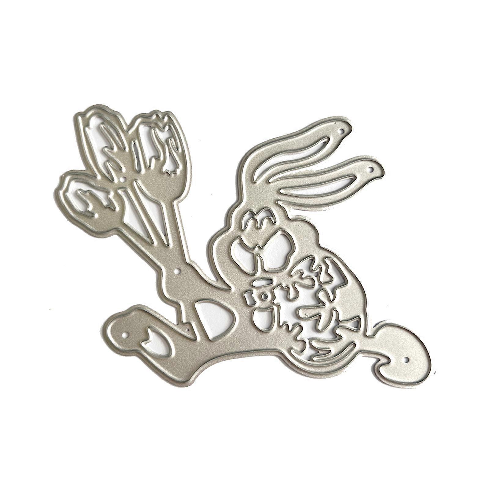 Metal Die Cuts Rabbit Flower Embossing Stencil Cutting Dies for Card Making Scrapbooking Paper Craft DIY Template Mold