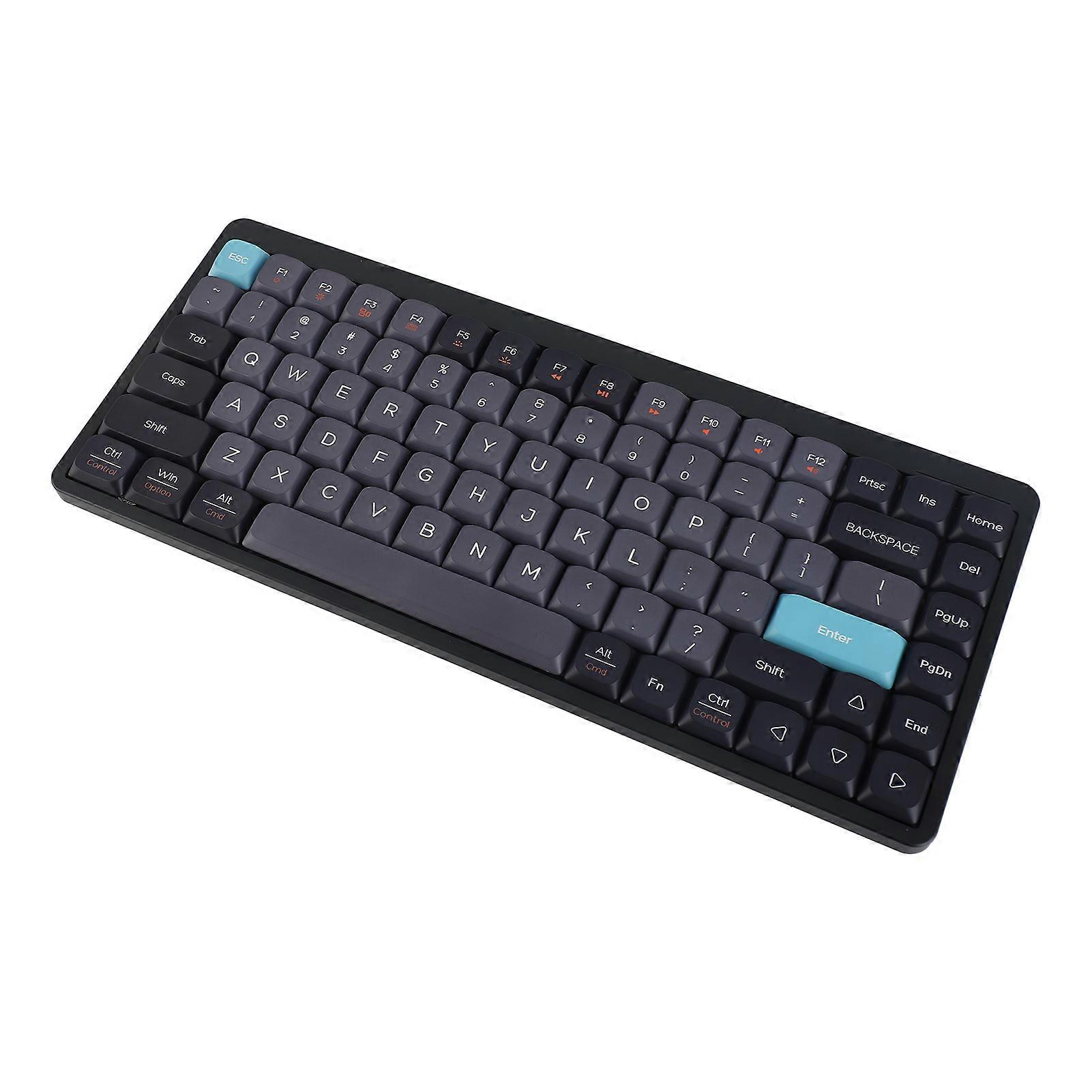 Wireless Mechanical Keyboard 84 Keys 2.4G+BT5.0+Type C 3 Connections 75% Low Profile Layout Keyboards RGB Light Effect for Tablet Laptop Smartphone