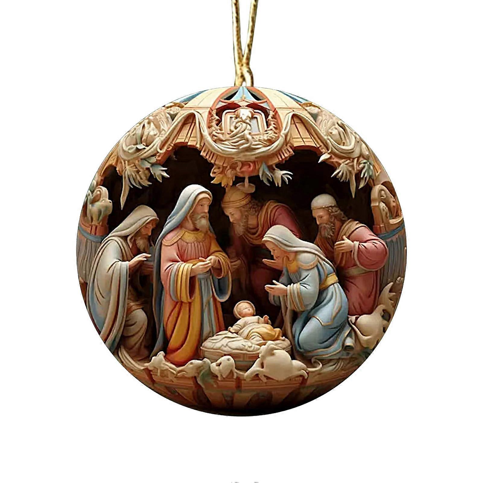 Christmas Nativity Scene Ornament For Christmas Tree Jesus Nativity Scene Model 05