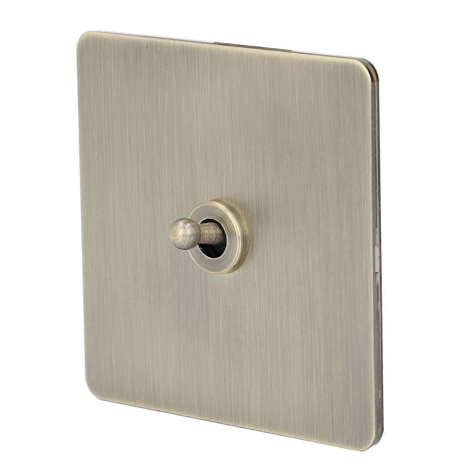 AC250V Toggle Switch 1 Gang 2 Way Power Switch Antique Bronze Texture Stainless Steel Panel Single Pole Design 