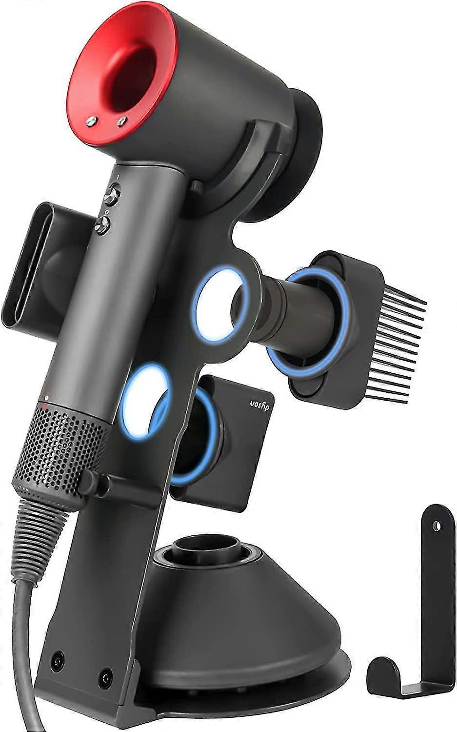Supporto per asciugacapelli Supporto per asciugacapelli per asciugacapelli supersonico Dyson, aggiornamento Supporto per asciugacapelli Dyson nero per organizzare 5 accessori per asciugacapelli Dyson