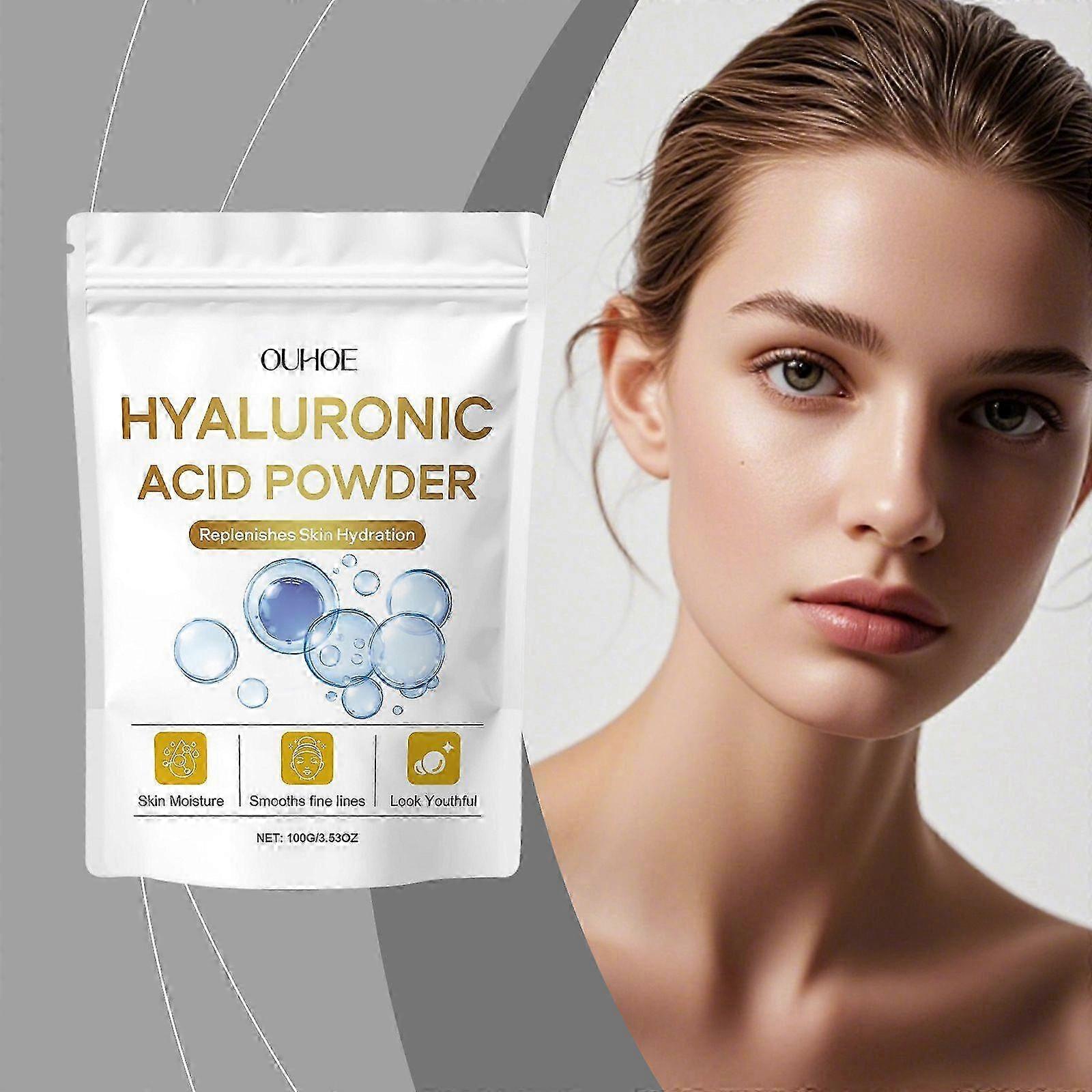2025 100g Poudre d’acide hyaluronique Mélange booster d’hydratation pour une peau d’apparence lisse