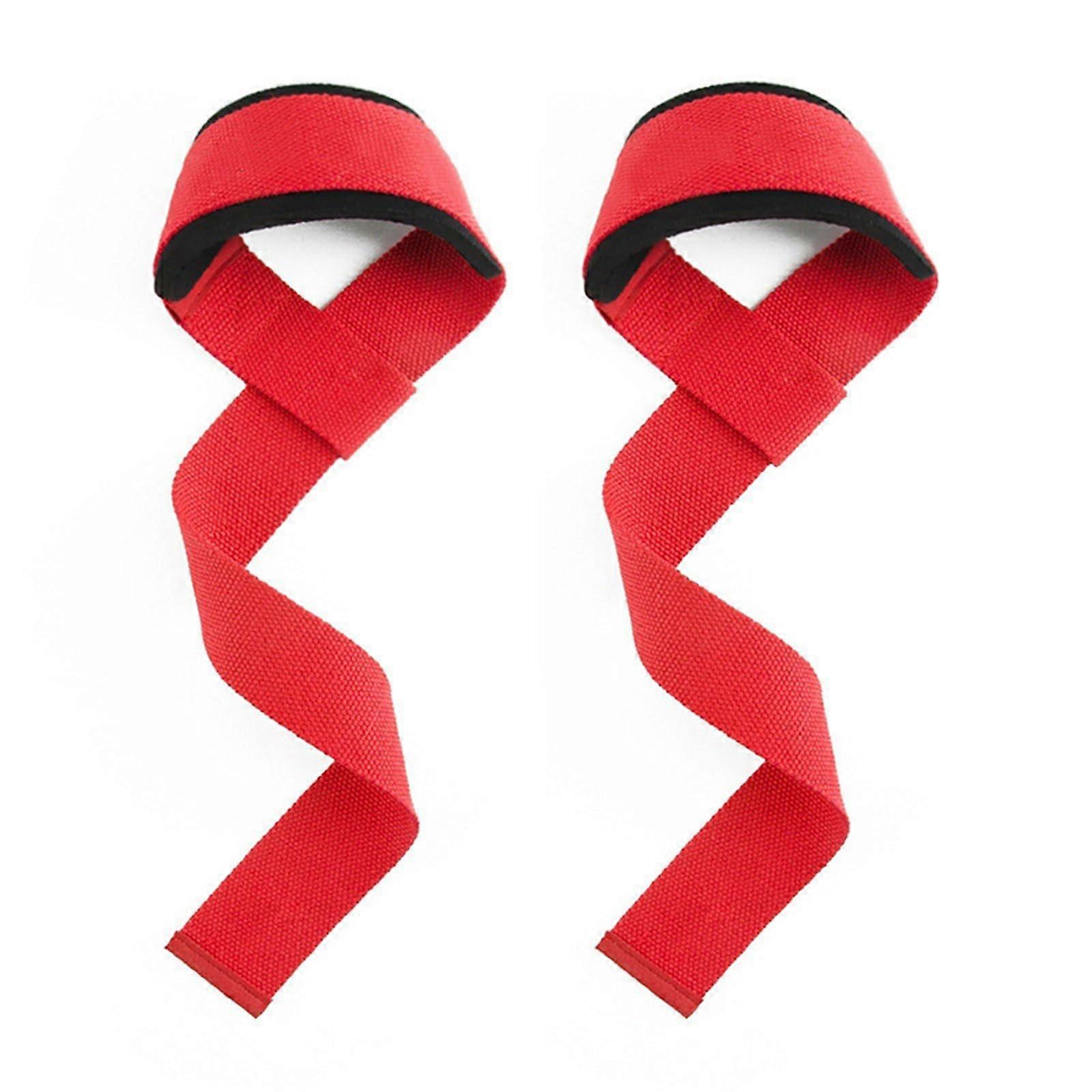 "Wrist Straps for Weightlifting - Perfect for Gym and Powerlifting, Adjustable Size, Durable Material, Red for Men and Women"