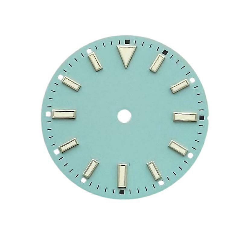 Watch Single Nail Watch Dial Green Luminous Needle 28.5mm for NH35/36/4R/7S/8215 Movement Watch Accessories(Sky Blue)