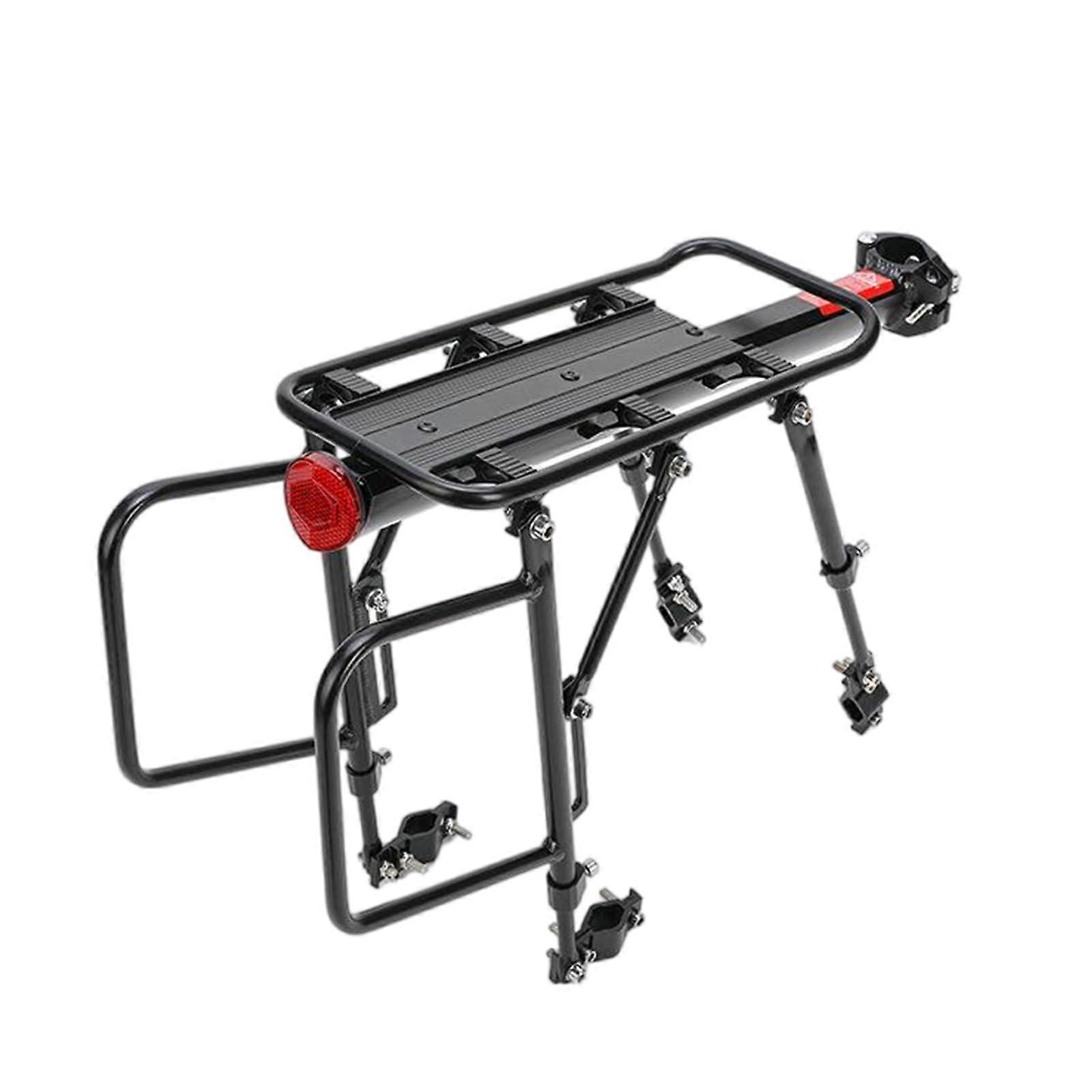 Bicycle Cargo Rack with Reflector, Aluminum Alloy, Rear Mount for Mountain Bikes, Lightweight and Durable Design