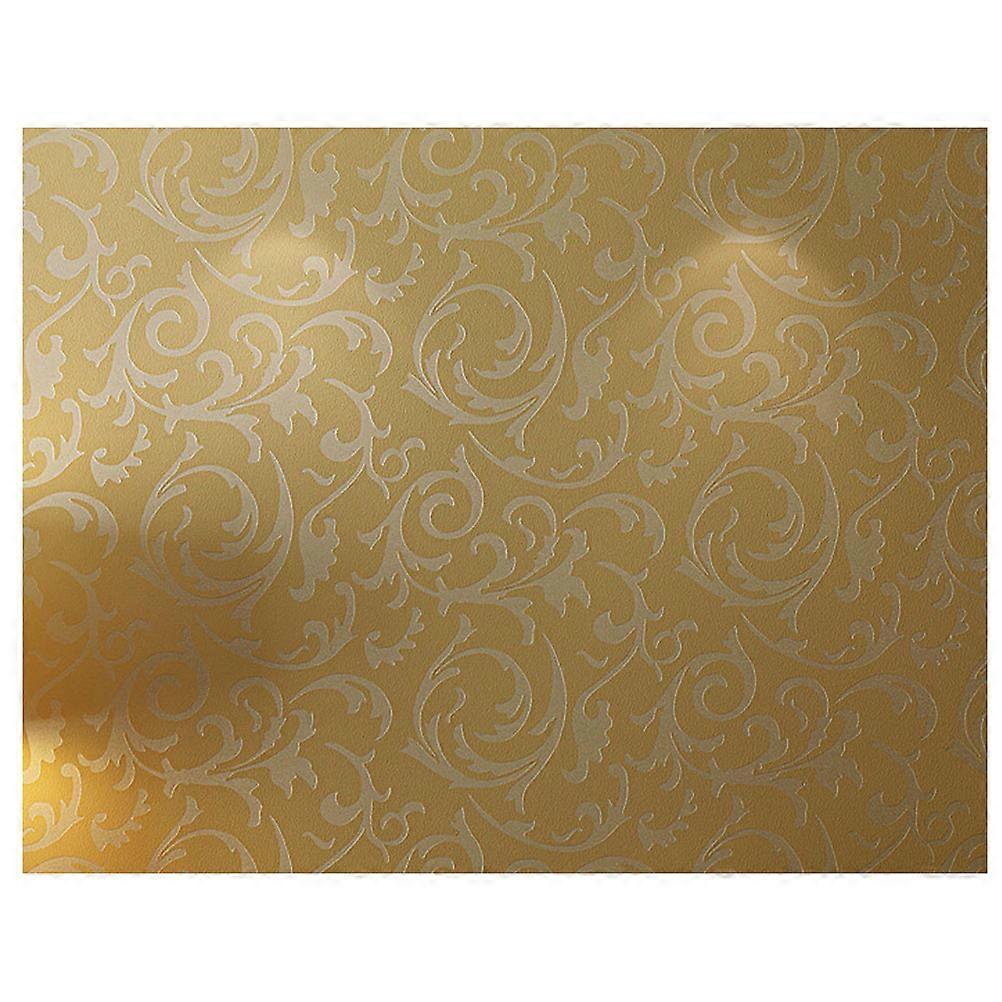 Retro Wallpaper Golden Damask Embossed Victorian Wall Decor For Living Room 1Pack