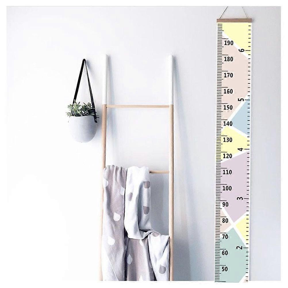 Kids Height Wall Chart Decorative Function Pine And Canvas Material For Home Decoration In Macaron Color 1Pcs