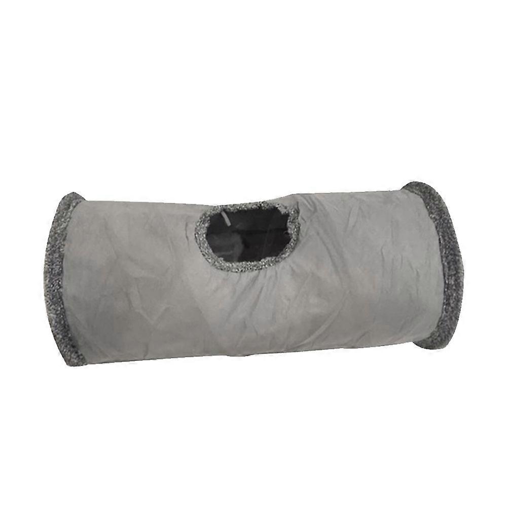 Foldable Suede Cat Tunnel Nest for Kittens, Puppies & Rabbits – Spacious Durable Indoor Pet House for Small Dogs, Compact Storage & Travel – Grey