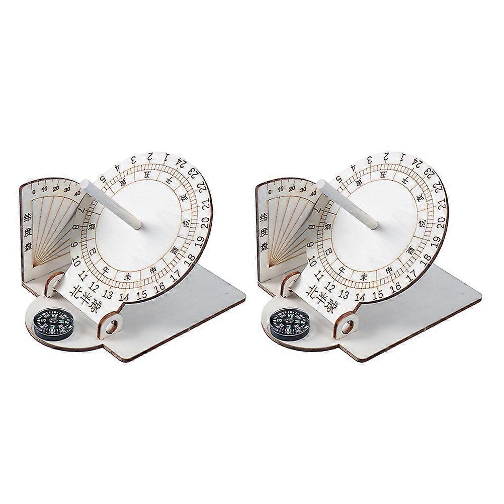 Educational Wooden Sundial Clock Model for Solarium Home Decor DIY Ancient Timekeeping for Learning and Fun