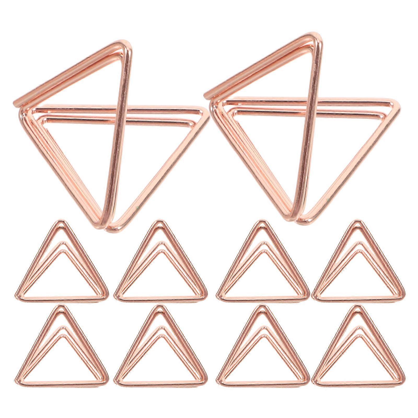 Place Card Holder Stand Triangular Metal Holding Memos for Office Workers Event Planners Home Users Rose Gold 24Pack