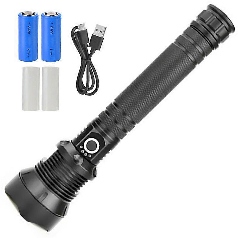 LED Torch, 150000 High Lumen LED Torch, IPX7 Waterproof and 5 Modes, Black