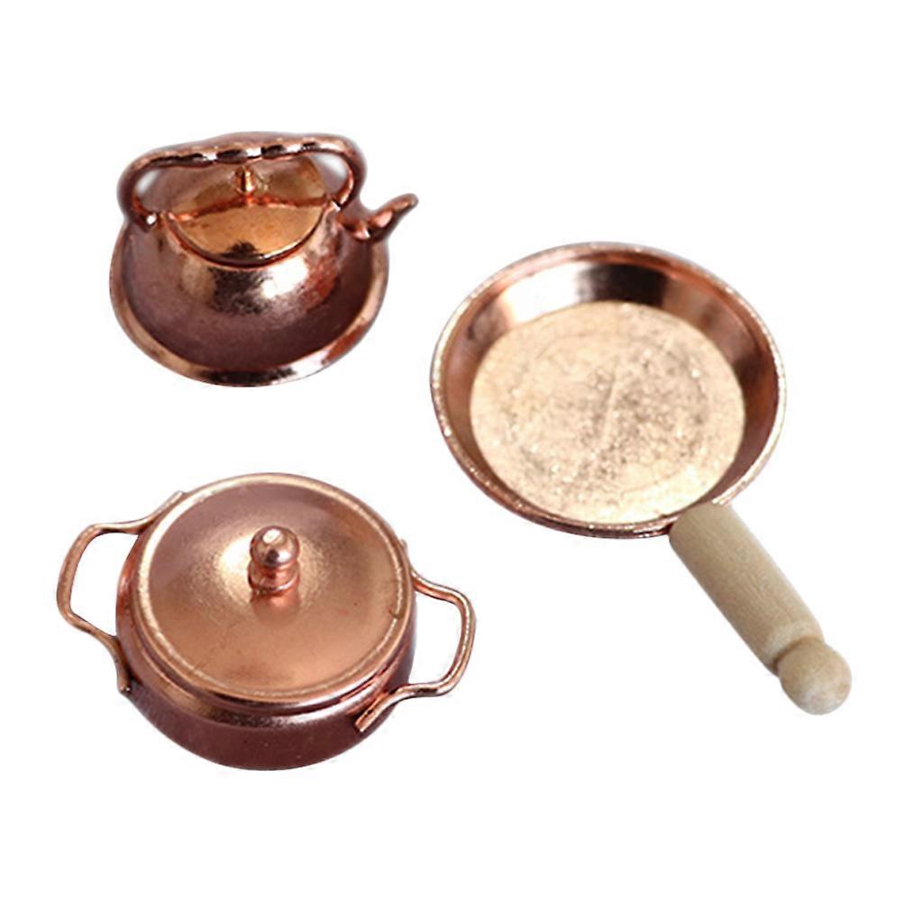 1 Set Sturdy Mini Kettle Decor Miniature Modeling Simulation Soup Pot