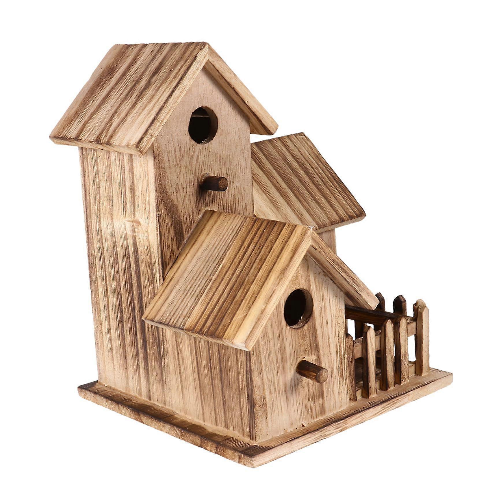 Deko Birdhouse Made of Wood Birdhouse kit To Build Yourself With Hanging rope For Balcony And Garden Creative Bird protection