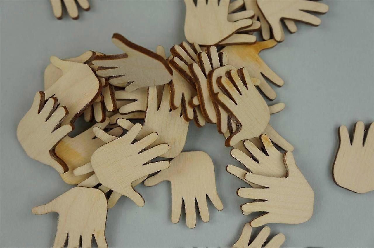 30x Wooden SMALL BABY HANDS Embellishment Decoupage ROOM Decoration Shape (Y16)