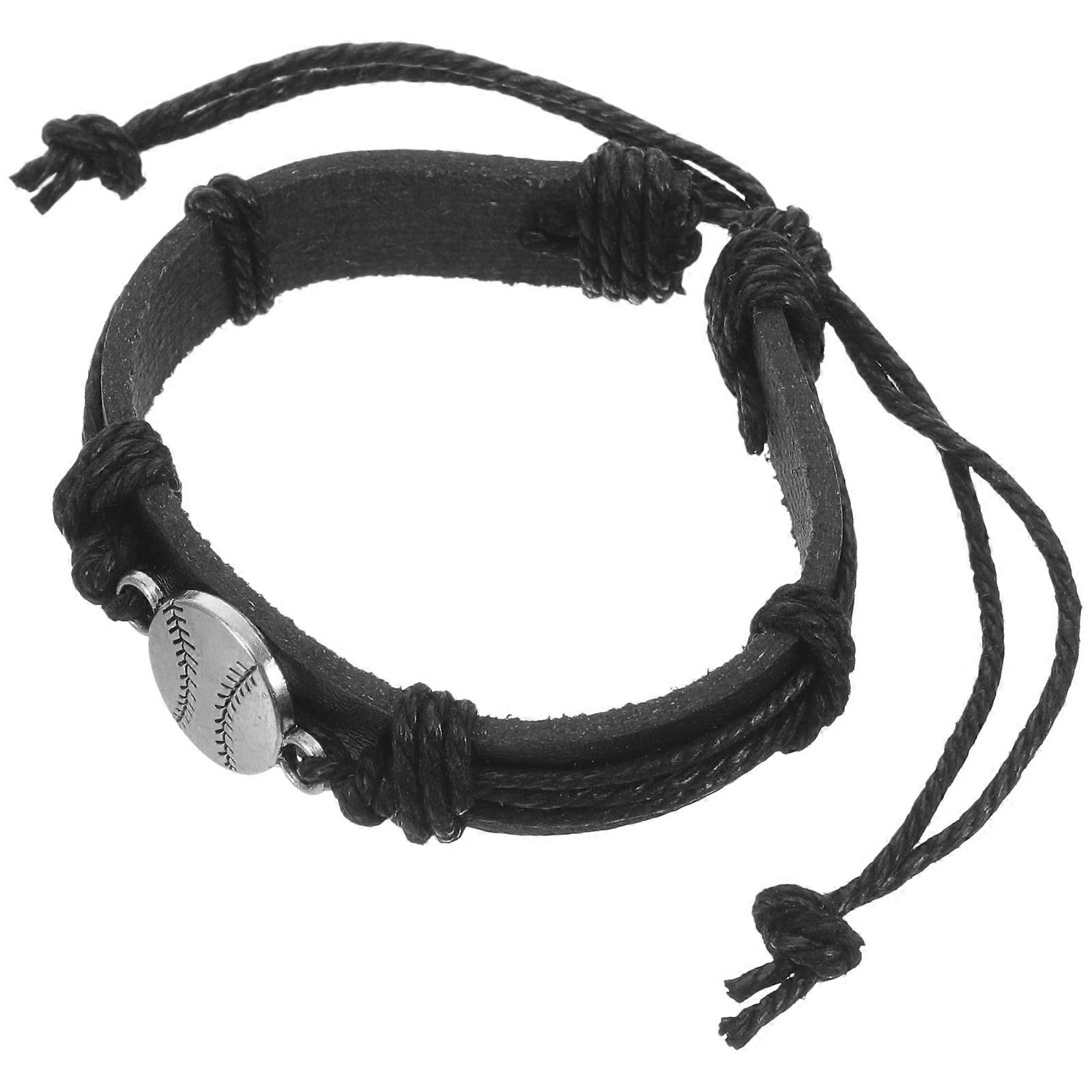 Here's a refined and engaging product description for your **Adjustable Black Baseball Beaded Bracelet**:
**Adjustable Black Baseball Beaded