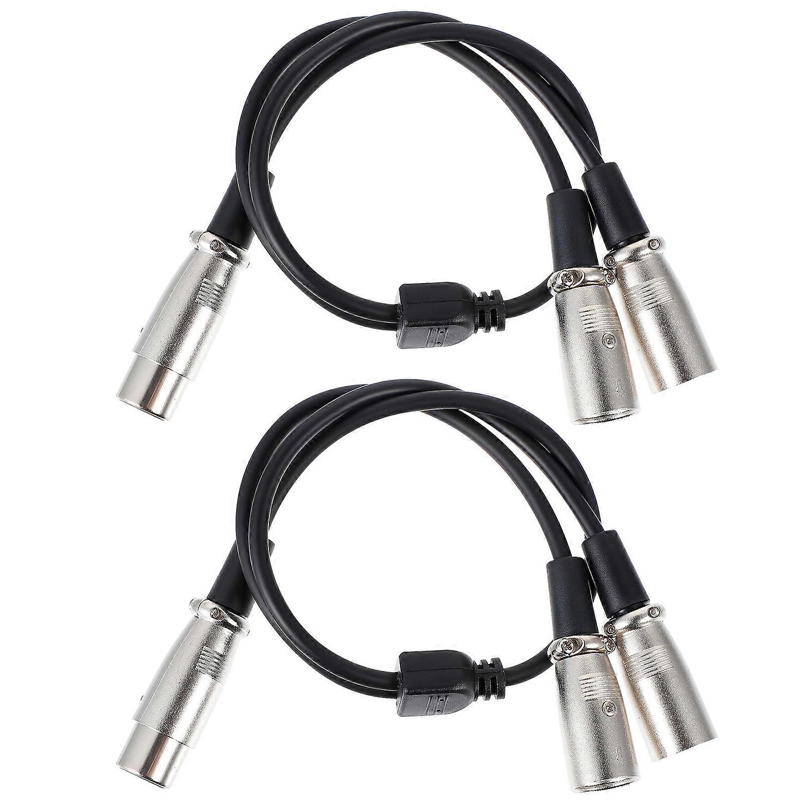 Audio Adaptor XLR Splitter Cables Signal Recording Black 2Set