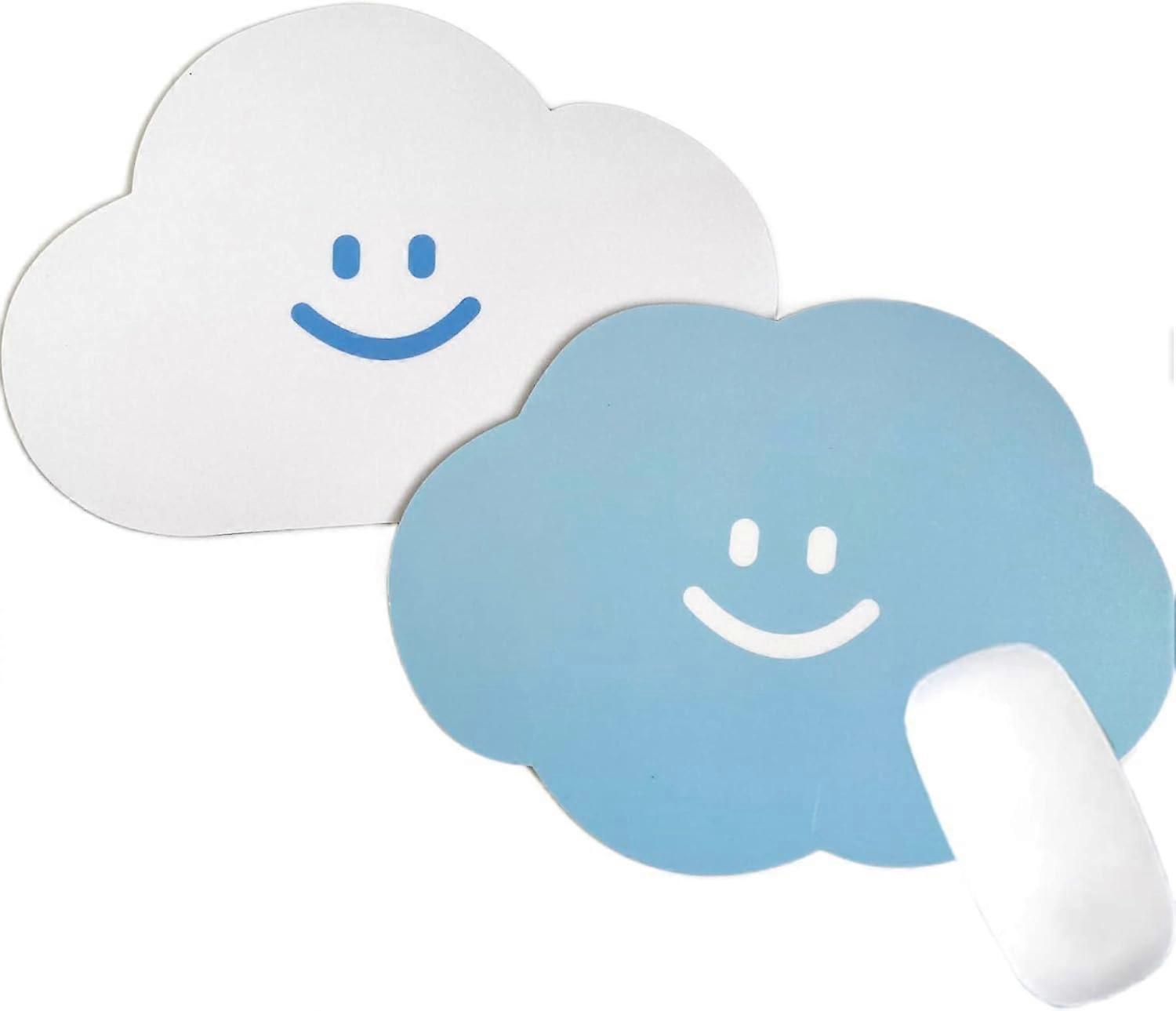 Mauspad 2er-Pack, großes niedliches Cloud-Computer-Mauspad mit rutschfester Gummibasis, wasserdichtes PVC-Mauspad